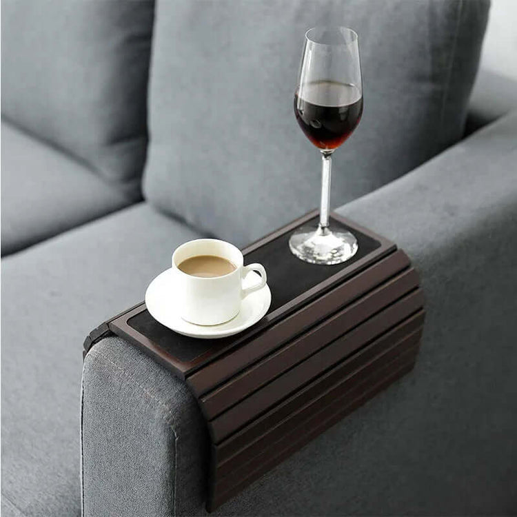 Sofa Arm Tray, Anti-Slip Couch Side Arm Tray, Couch Cup Holder, Flexible and Foldable Arm Rest Tray for Drinks, Snacks, Phone,