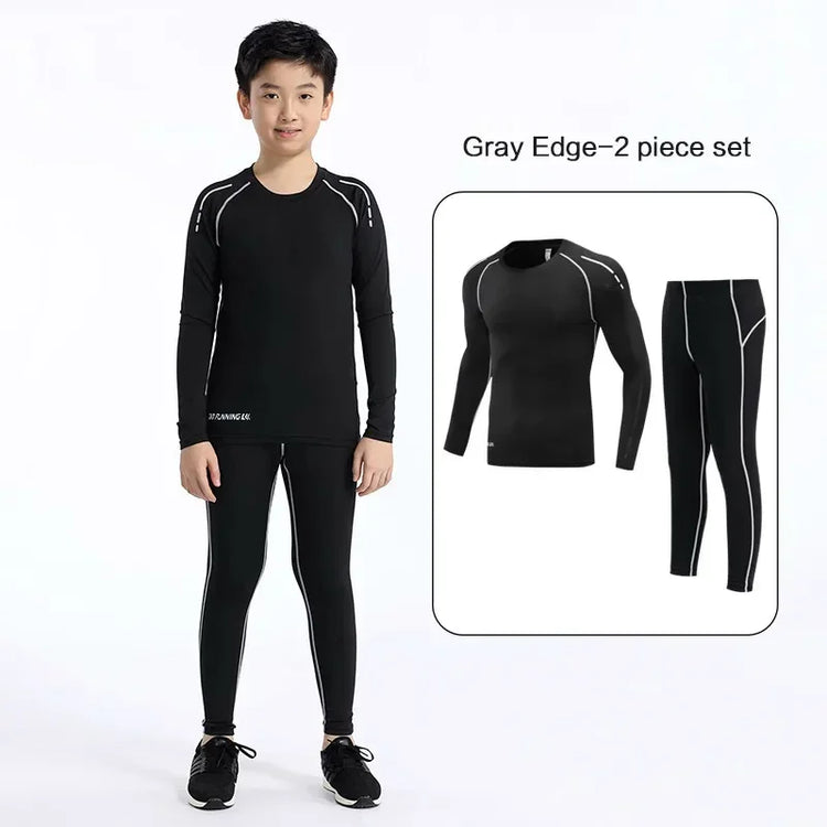 Kids Basketball Football Sportswear Suit Outdoor Workout Compression Sports Clothing Baseball Cycling Running Fitness Tracksuits