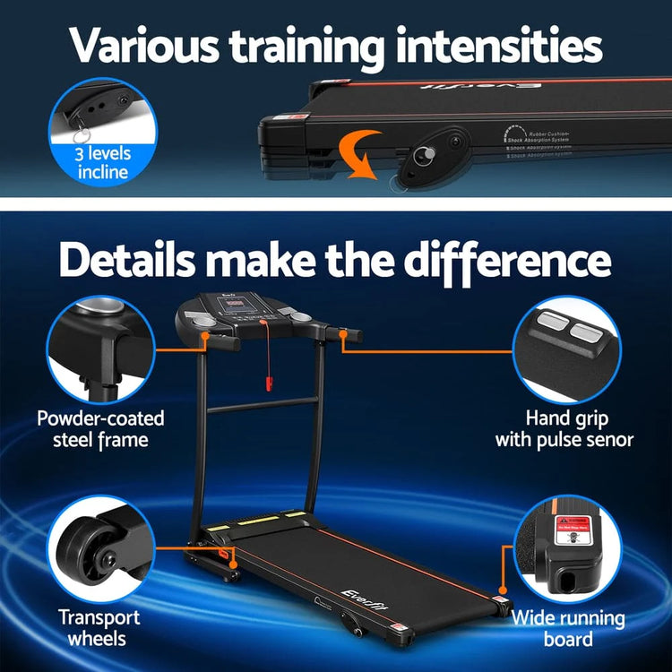 Efit Treadmill Electric Home Gym Fitness Exercise Equipment Incline 400Mm - ONLINE ONLY