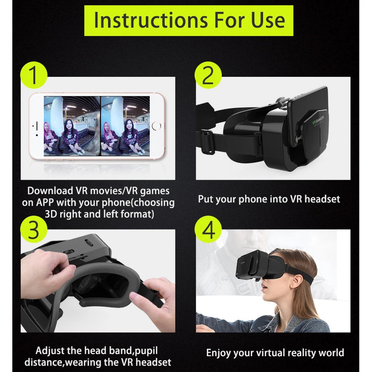 3D Virtual Reality VR Glasses for Phone Mobile Smartphones 7 Inch Headset Helmet Game Wirth Real Viar Goggles Cell Device Lenses