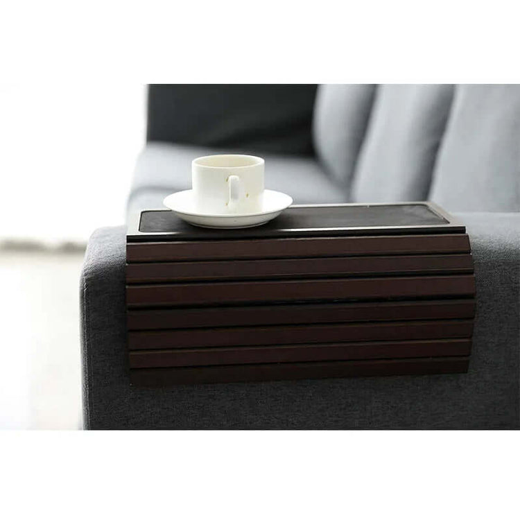 Sofa Arm Tray, Anti-Slip Couch Side Arm Tray, Couch Cup Holder, Flexible and Foldable Arm Rest Tray for Drinks, Snacks, Phone,