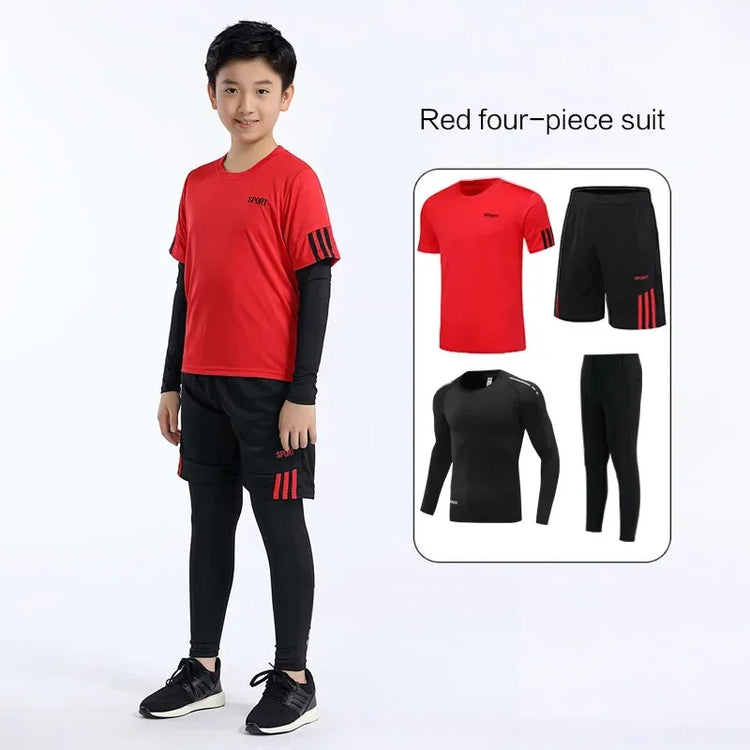 Kids Basketball Football Sportswear Suit Outdoor Workout Compression Sports Clothing Baseball Cycling Running Fitness Tracksuits