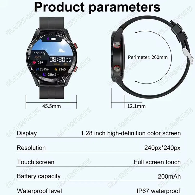 2025 New Bluetooth Call Smart Watch Men 360*360 HD Display Heart Rate Fitness Tracker ECG+PPG Business Smartwatches for Huawei