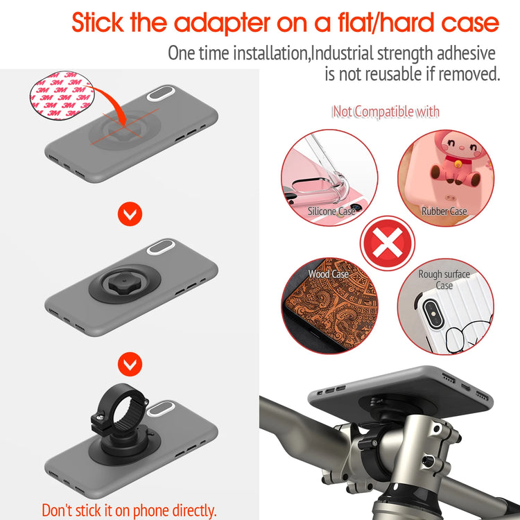 Motorcycle Bicycle Phone Holder, Aluminum Alloy Handlebar Bracket, Smartphones GPS Clip