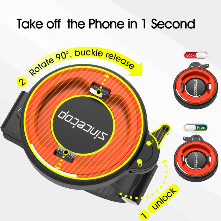 Motorcycle Bicycle Phone Holder, Aluminum Alloy Handlebar Bracket, Smartphones GPS Clip