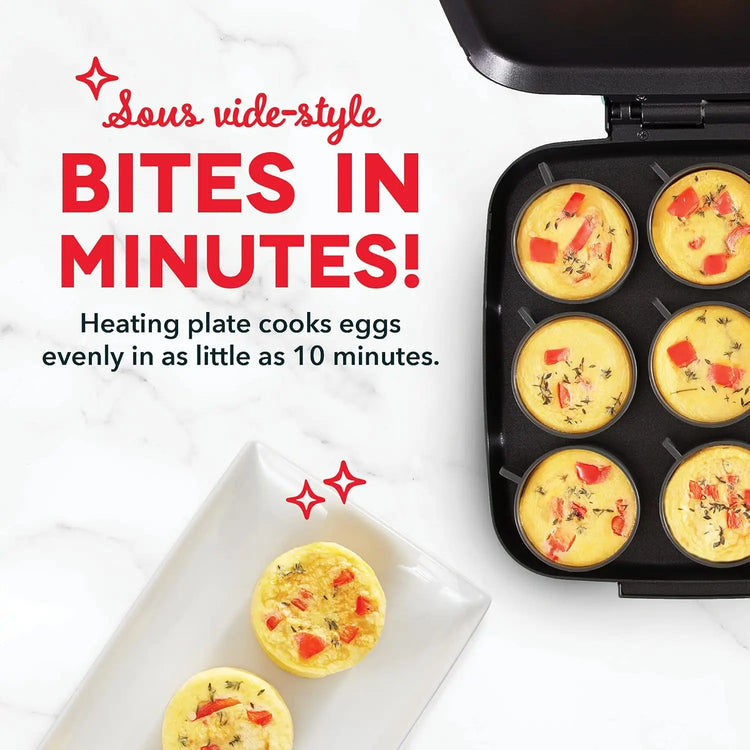 Sous Vide Style Family Size Egg Bite Maker for Breakfast Bites, Sandwiches, Healthy Snacks or Desserts & Mini Rice Cooker Steame