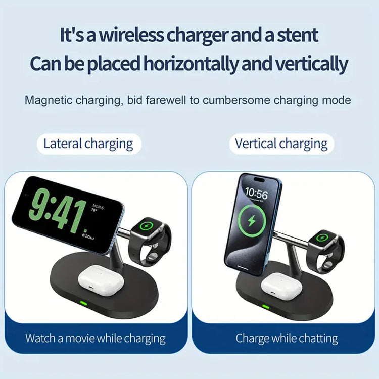 3 in 1 Magnetic Wireless Charger Stand for Iphone 12 13 14 15 16 ,Fast Charging Station for Apple Watch 10 9 8 7 6 5 Airpods Pro