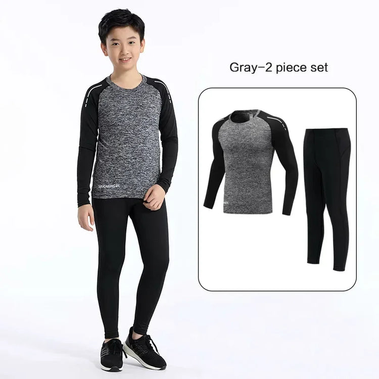 Kids Basketball Football Sportswear Suit Outdoor Workout Compression Sports Clothing Baseball Cycling Running Fitness Tracksuits