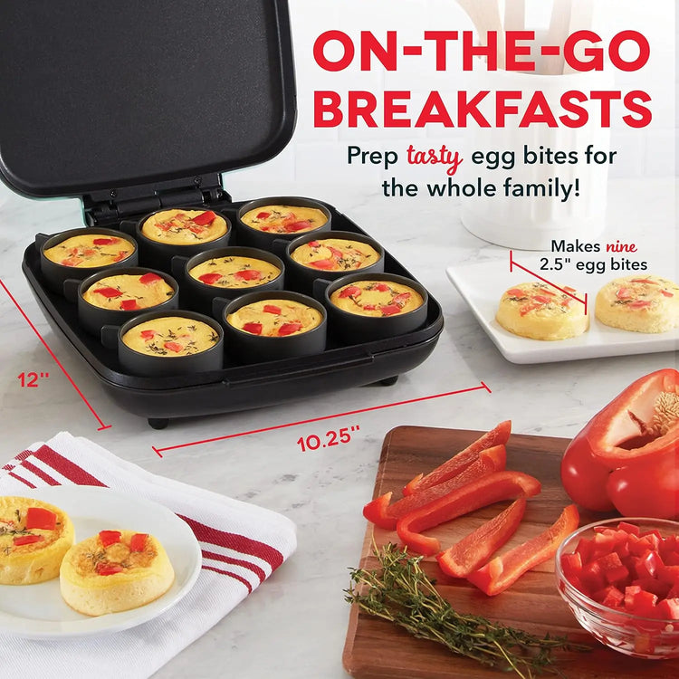 Sous Vide Style Family Size Egg Bite Maker for Breakfast Bites, Sandwiches, Healthy Snacks or Desserts & Mini Rice Cooker Steame