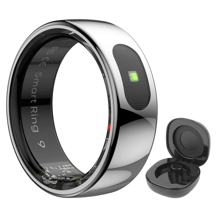 Smart Ring R08 Blood Oxygen Pressure Health Monitor 5ATM Waterproof Health and Sleep Monitor with Charging Case for Phone