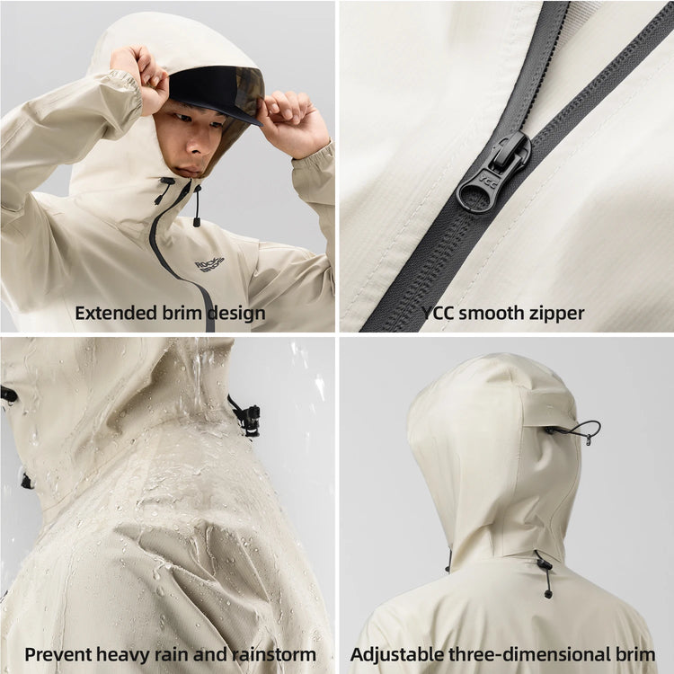 Cycling Raincoat Hooded Jacket Waterproof Breathable Leisure Coat Trekking Men Women Outdoor Sports Clothing Raincoat