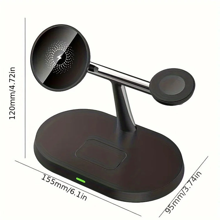 3 in 1 Magnetic Wireless Charger Stand for Iphone 12 13 14 15 16 ,Fast Charging Station for Apple Watch 10 9 8 7 6 5 Airpods Pro