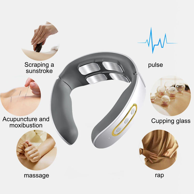 Four Head Intelligent Neck Massager Relieves Pain, Relaxes Cervical Muscles, and Provides Electric Neck Protection