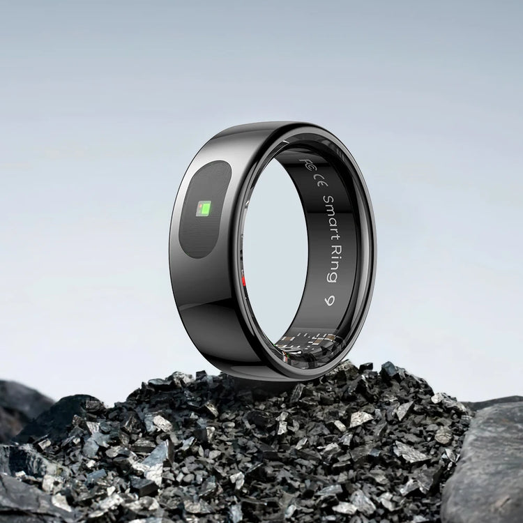 Smart Ring R08 Blood Oxygen Pressure Health Monitor 5ATM Waterproof Health and Sleep Monitor with Charging Case for Phone