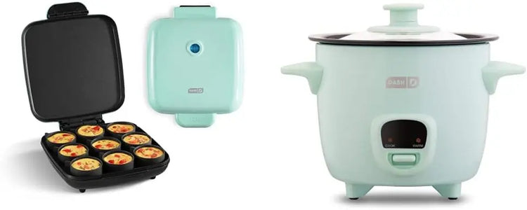 Sous Vide Style Family Size Egg Bite Maker for Breakfast Bites, Sandwiches, Healthy Snacks or Desserts & Mini Rice Cooker Steame