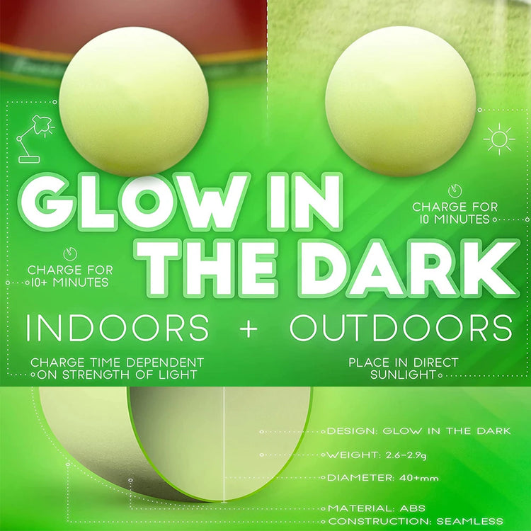 The Dark Beer Pong Set,Beer Pong Party Cup Set, LED Beer Pong Cups and Glow-In-The-Dark Balls,16 Oz,22 Set