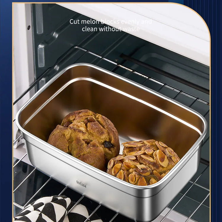 304 Stainless Steel Handle Bento Lunch Box Food Grade Refrigerator Storage Box Household Use Large Capacity Sealed Picnic Box