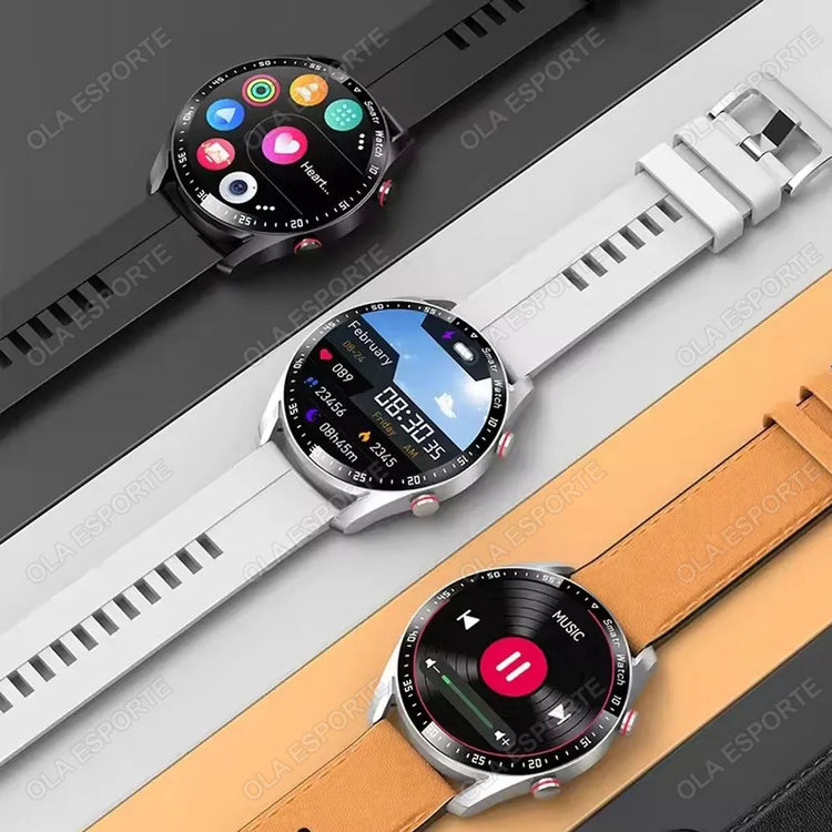 2025 New Bluetooth Call Smart Watch Men 360*360 HD Display Heart Rate Fitness Tracker ECG+PPG Business Smartwatches for Huawei