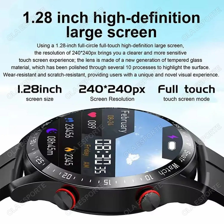 2025 New Bluetooth Call Smart Watch Men 360*360 HD Display Heart Rate Fitness Tracker ECG+PPG Business Smartwatches for Huawei