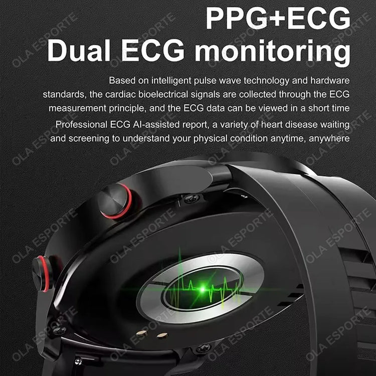 2025 New Bluetooth Call Smart Watch Men 360*360 HD Display Heart Rate Fitness Tracker ECG+PPG Business Smartwatches for Huawei