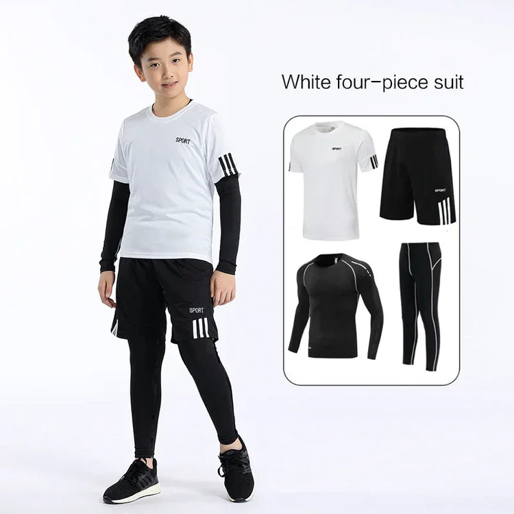 Kids Basketball Football Sportswear Suit Outdoor Workout Compression Sports Clothing Baseball Cycling Running Fitness Tracksuits