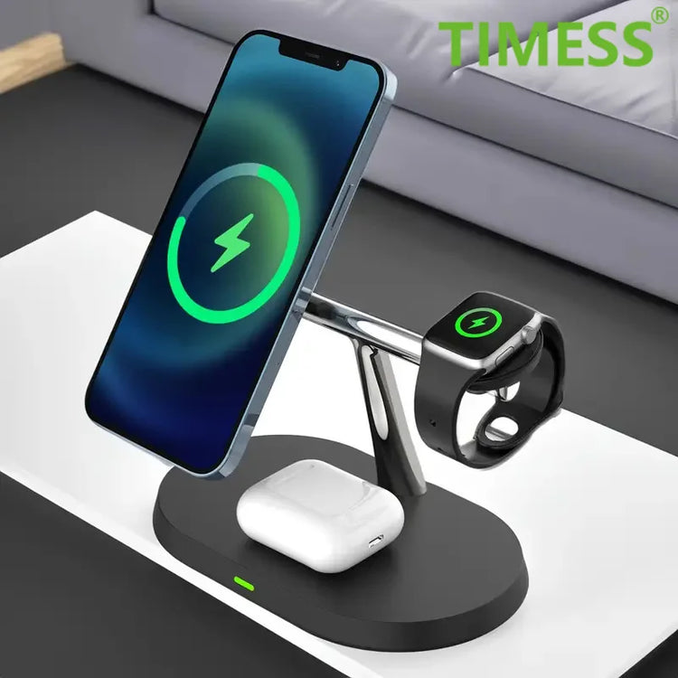 3 in 1 Magnetic Wireless Charger Stand for Iphone 12 13 14 15 16 ,Fast Charging Station for Apple Watch 10 9 8 7 6 5 Airpods Pro