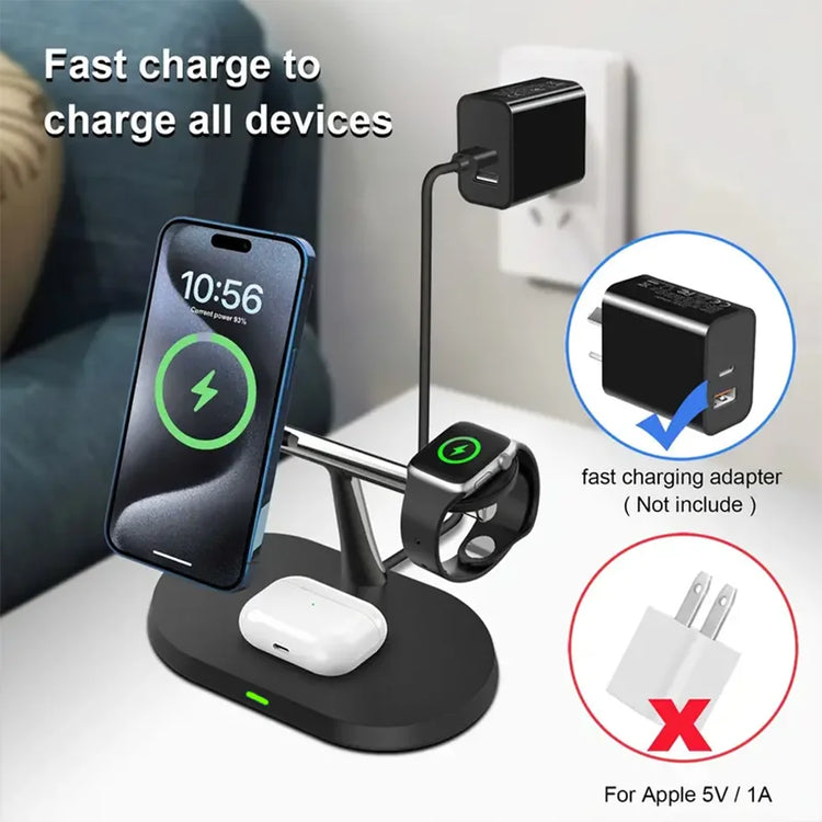 3 in 1 Magnetic Wireless Charger Stand for Iphone 12 13 14 15 16 ,Fast Charging Station for Apple Watch 10 9 8 7 6 5 Airpods Pro