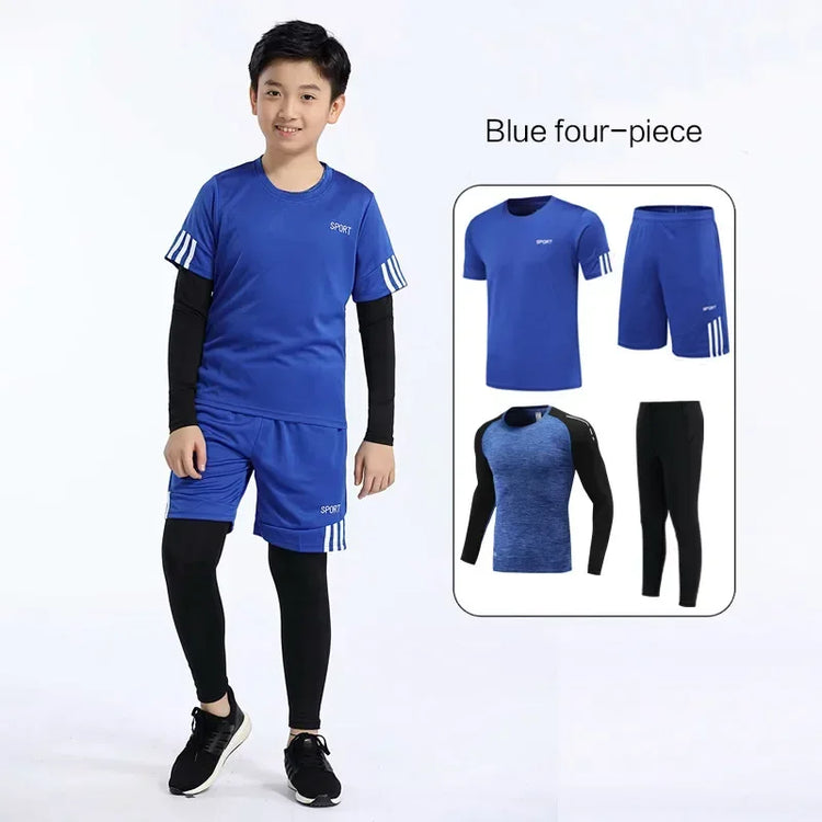 Kids Basketball Football Sportswear Suit Outdoor Workout Compression Sports Clothing Baseball Cycling Running Fitness Tracksuits
