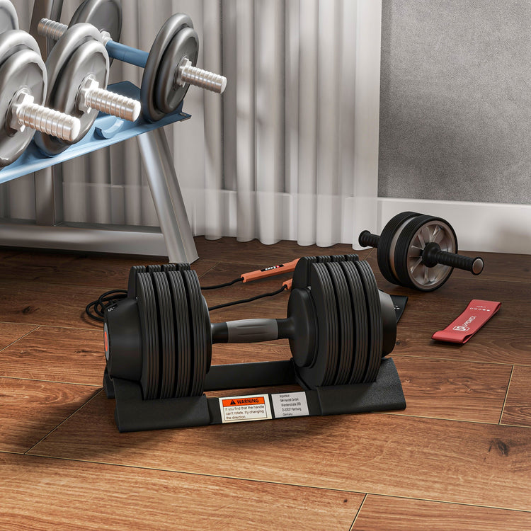 SPORTNOW 2 x 20KG Adjustable Dumbbells Set, 4-in-1 Weights Set with Storage Tray and Non-Slip Handle, Home Gym Fitness Equipment in Black-5