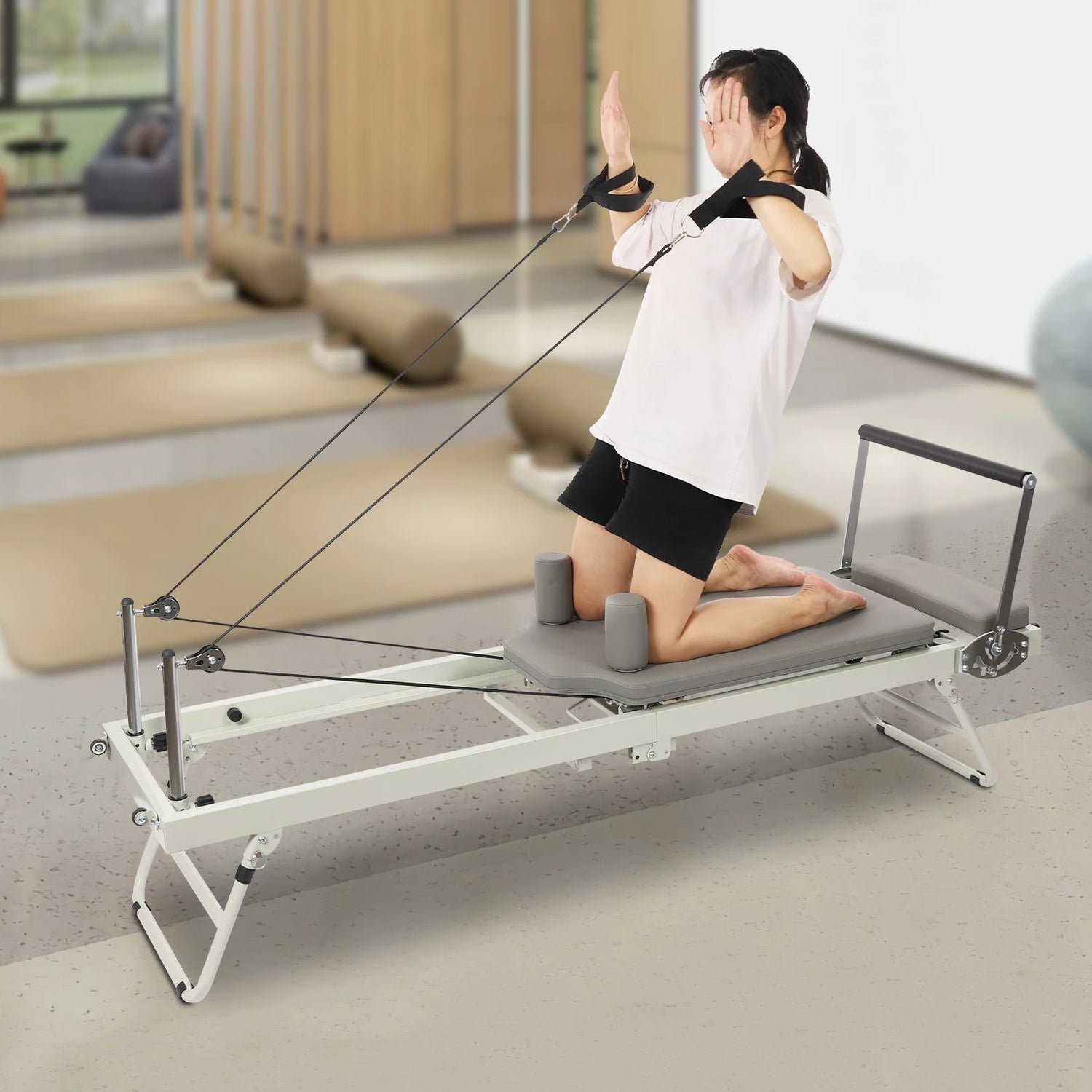 Foldable Pilates Reformer Machine, Multifunctional Yoga Fitness Equipment, Pilates Exercise Equipment