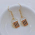 Wine Earrings, Beer Earrings, Handmade Asymmetric Earrings Jewelry Mini Food Jewelry Gifts for Wine and Beer Lovers
