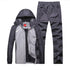 New Winter Sets plus Velvet Men Sport Suits Sportswear Set Fitness Warm Tracksuit Zip Pocket Casual Suit Male&