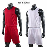 Double-Sided Wearable Basketball Jersey Sets Uniforms Sports Clothing Breathable Quick Dry Men Kids Basketball Training Suits