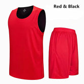 Double-Sided Wearable Basketball Jersey Sets Uniforms Sports Clothing Breathable Quick Dry Men Kids Basketball Training Suits