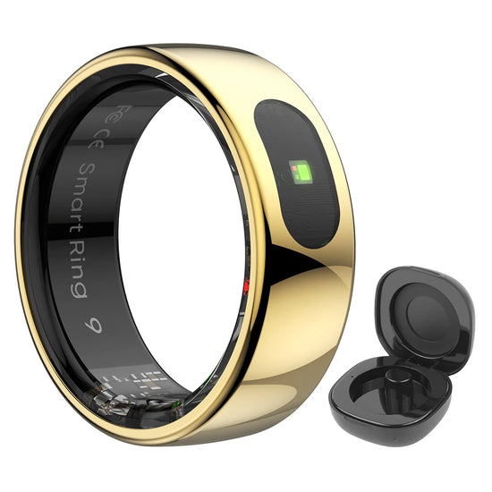 Smart Ring R08 Blood Oxygen Pressure Health Monitor 5ATM Waterproof Health and Sleep Monitor with Charging Case for Phone