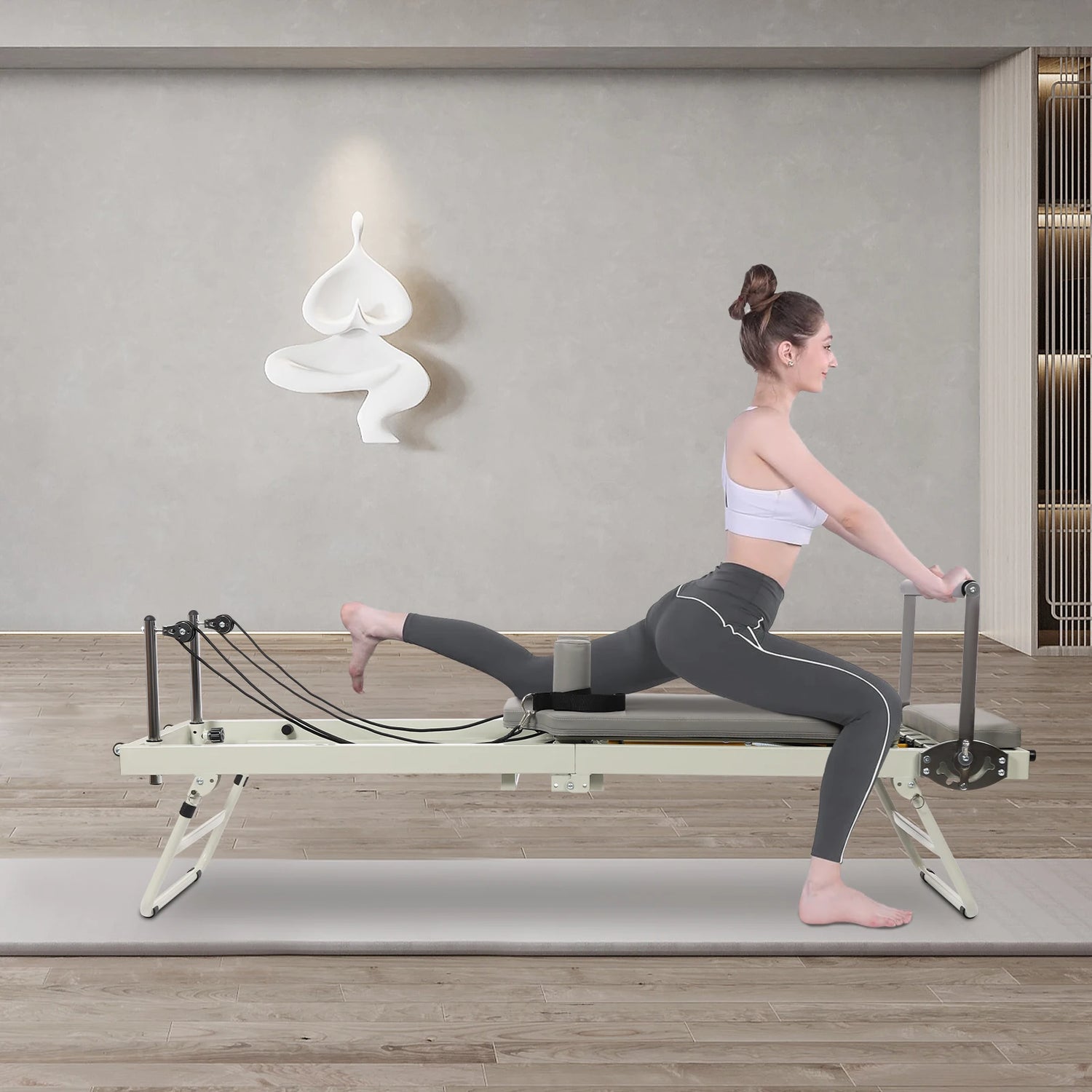 Foldable Pilates Reformer Machine, Multifunctional Yoga Fitness Equipment, Pilates Exercise Equipment