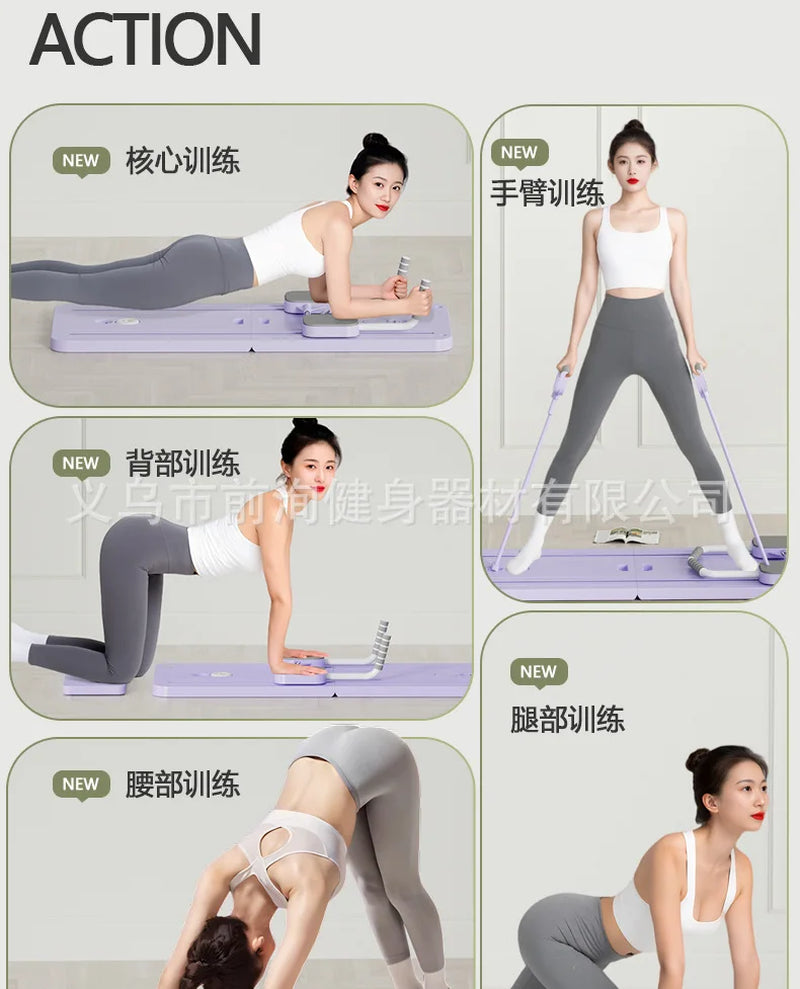 Multi-Purpose Foldable Pilates Reformer Board Upgraded Sliding Abdominal Exercise Equipment Training Ab Core Exercise Board