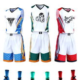 Custom Print Men Kids Basketball Jersey Sets Child College Tracksuits Breathable Men Basketball Uniforms Girls Sports Clothing