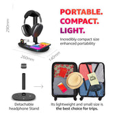 Headphone Stand with 4 in 1 Wireless Charger -Headset Holder & Station Dock for Apple Watch, Airpods Max/Pro/2/ Iphone 15/14/13