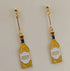 Wine Earrings, Beer Earrings, Handmade Asymmetric Earrings Jewelry Mini Food Jewelry Gifts for Wine and Beer Lovers