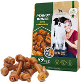 Dog Peanut Butter Bones with Cranberry Rawhide Free Chew Treats Pet Natural Mini & Big Organic Snacks Healthy Collagen & Bulk Best Chews for Small & Large Dogs