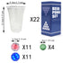 The Dark Beer Pong Set,Beer Pong Party Cup Set, LED Beer Pong Cups and Glow-In-The-Dark Balls,16 Oz,22 Set
