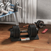 SPORTNOW 2 x 20KG Adjustable Dumbbells Set, 4-in-1 Weights Set with Storage Tray and Non-Slip Handle, Home Gym Fitness Equipment in Black-5